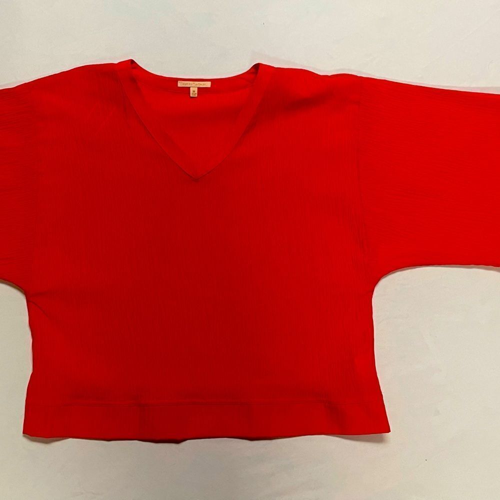 Ladies Gibson & Latimer V neck oversized, crop top, size: M color- orange